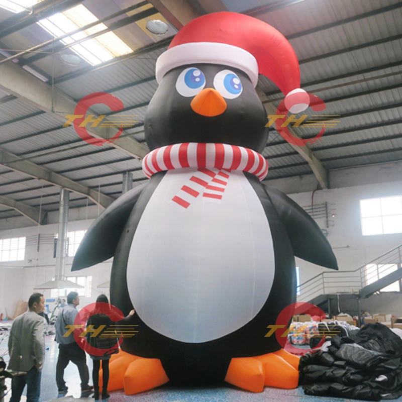 6m 20pies de altura inflable gigante Santa Penguin