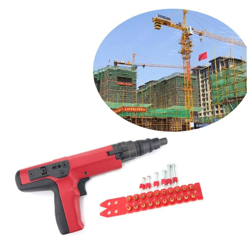 Aluminum Alloy Hand Tools Industrial Grade Powder Actuated Nail Gun for Construction and Decoration with Stainless Steel Nails