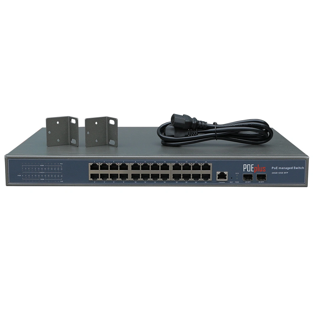 L2 Management Ethernet Switch 24 Port RJ45 and 4ge/SFP Combo Poe Optional