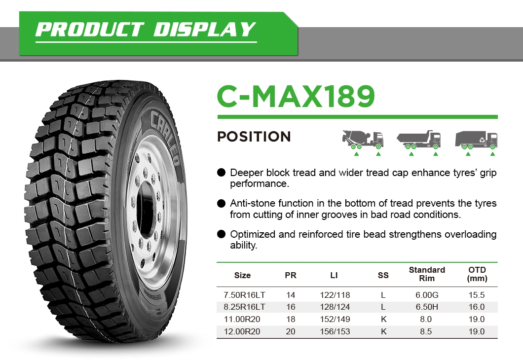 Tire 7.50r16 C-Max166 C-Max189 Ca86