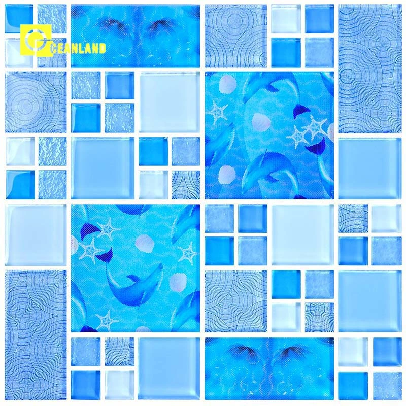 Natural Clean Green Pictures Pattern Mosaic Tile for Design