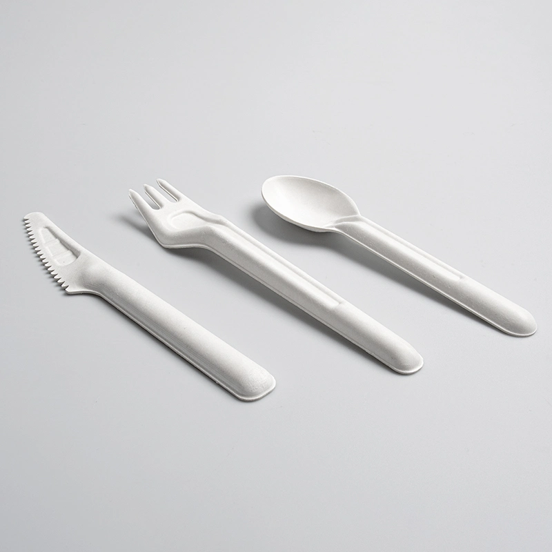 Biodegradable Disposable Sugarcane Bagasse Paper Cutlery Set Biodegradable Dinnerware