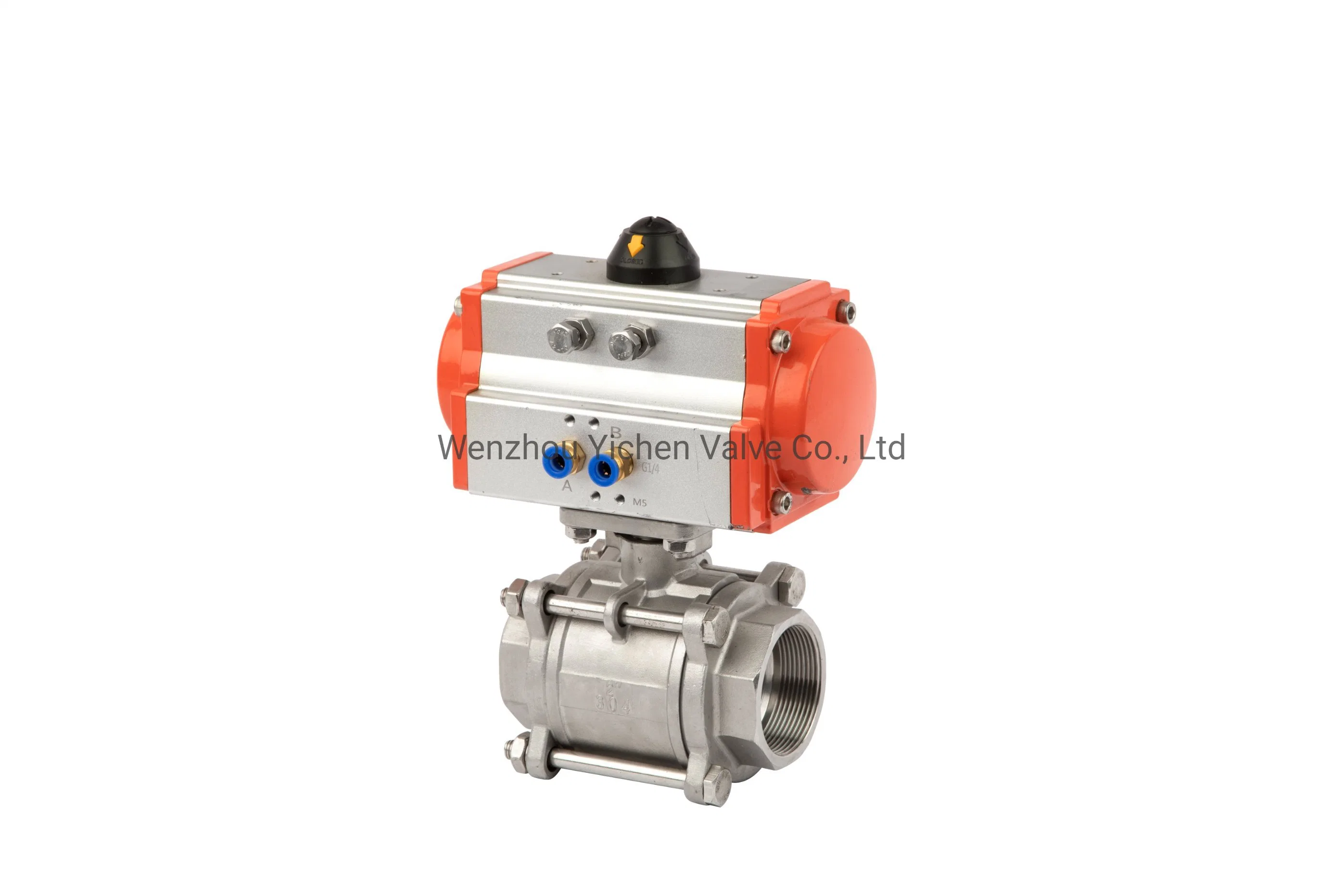 2 Way 3 PCS Rotary Air Control Pneumatic Actuator Actuated Ball Valve