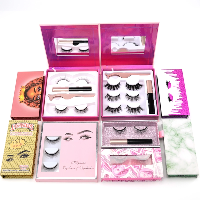 Factory Price 3D Silk Lashes Private Label Eyeliner False Eye Lash Magnetic Eyelashes