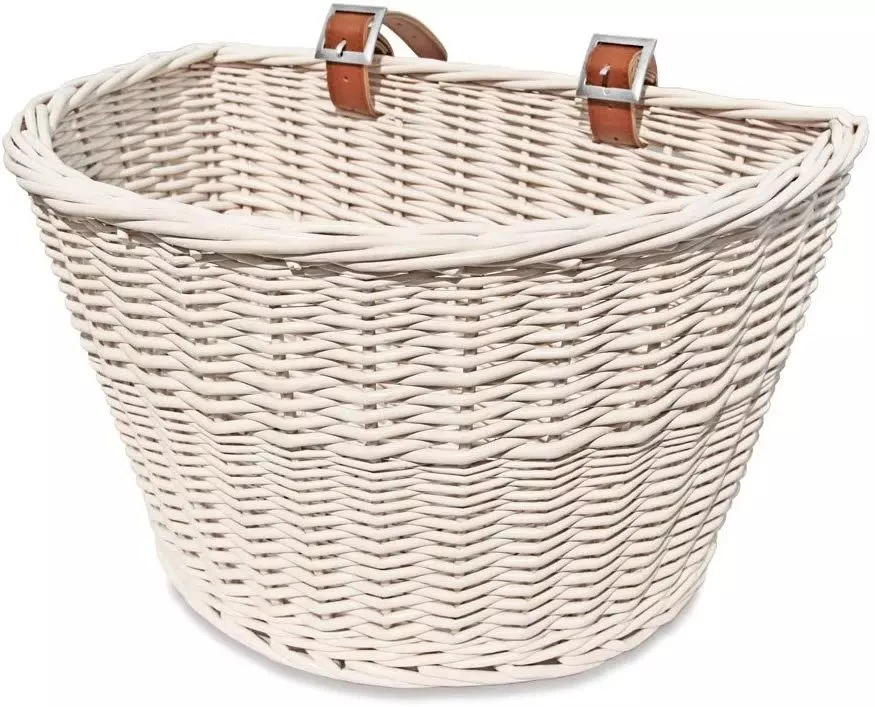 Handmade Woven Removable Bike Baskets Hanging Wicker Storage Bicycle Front Basket