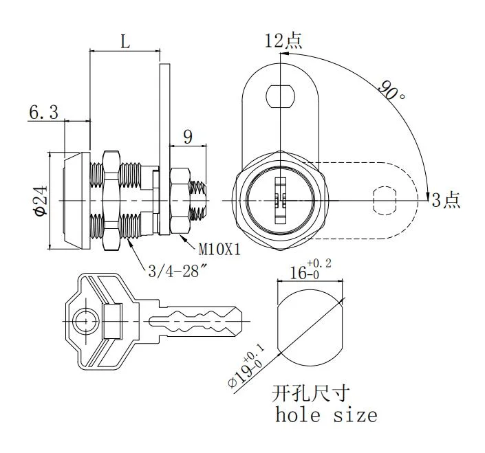 Safe Key Code Combination Locks Main Door Lock Set with Single Cylinder