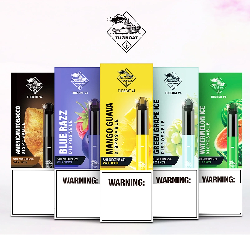 100% Original 500 Puffs Mini E Cigarette Tugboat V4 Disposable Pod Deivce 2ml Oil 7 Flavors