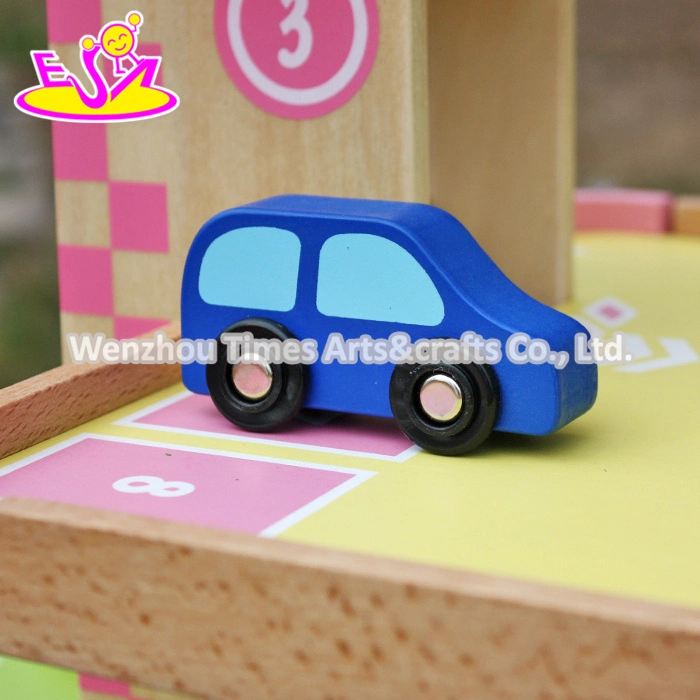 New Products Lovely Pink Children Wooden Toy Garage for Cars W04b050