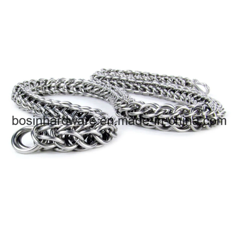 8mm Plata hechos a mano Pulsera de acero inoxidable Chainmail