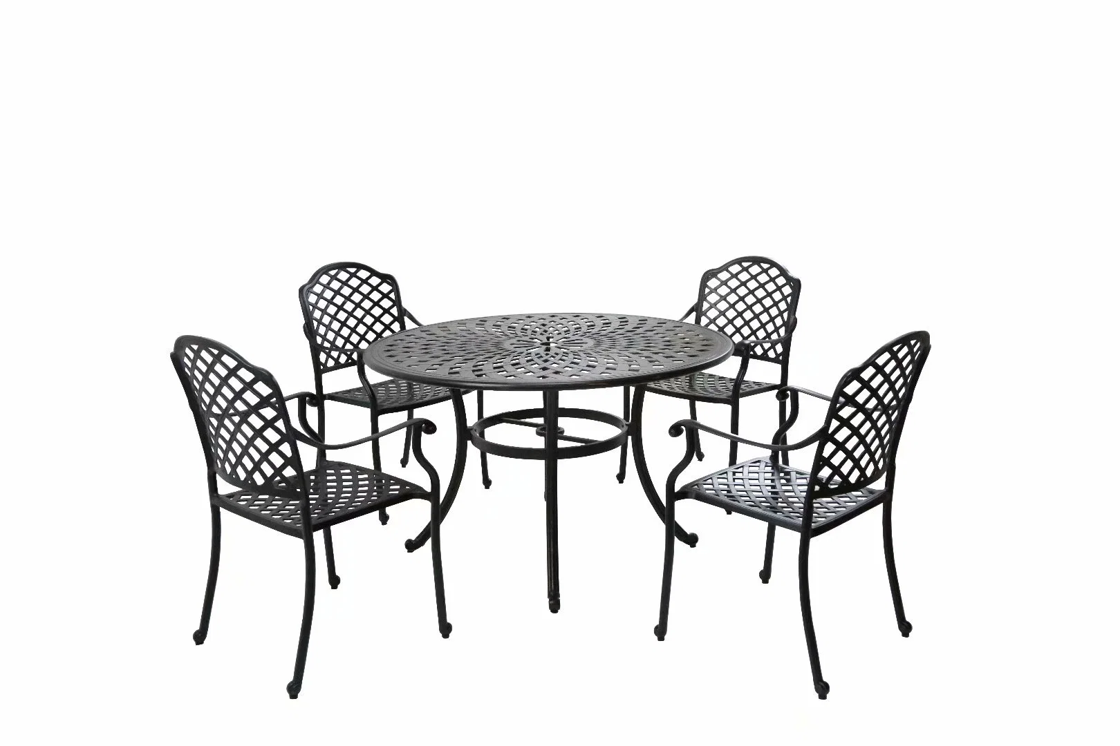 Luxury Aluminum Patio Dining Set Outdoor 6 Seats Cast Aluminium Garden Furniture