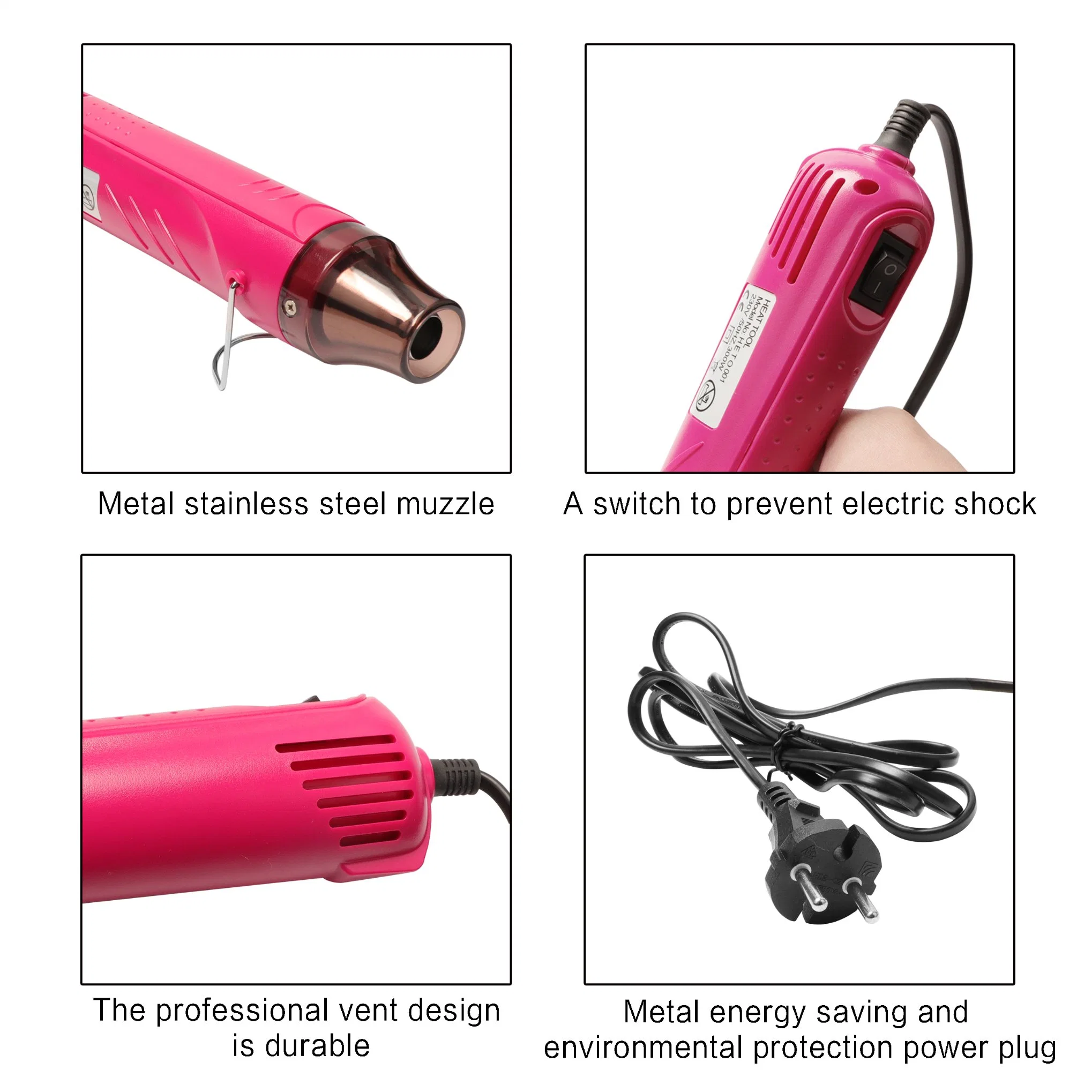 21332 110V 220V Mini Handheld Hot Air Gun 300W Portable Heat Gun for DIY Craft Embossing