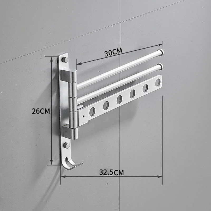 Wall Mounted Space Aluminum Bathroom Rotating Coat Hooks Towel Hanger Towel Rack