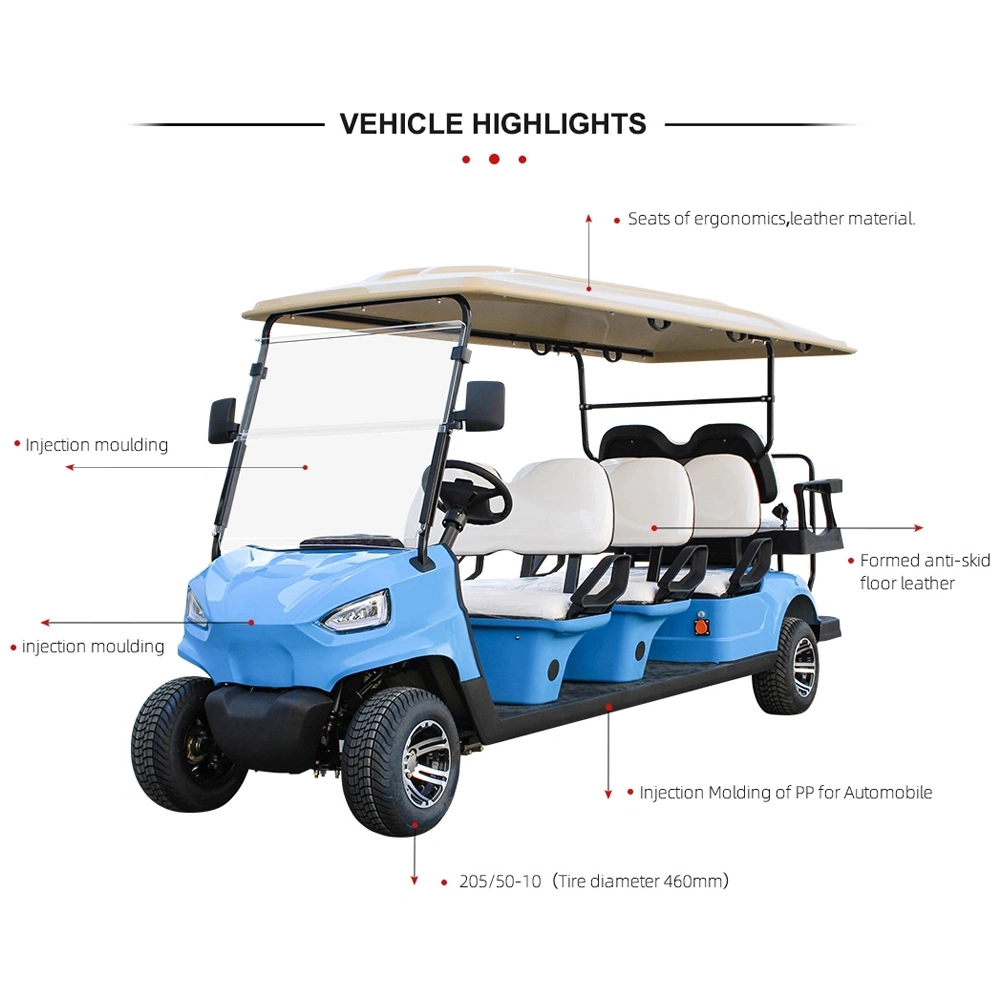 8 Seater Can Be Customized Lithium/Lead-Acid Battery Electric Beach Golf Cart Buggy