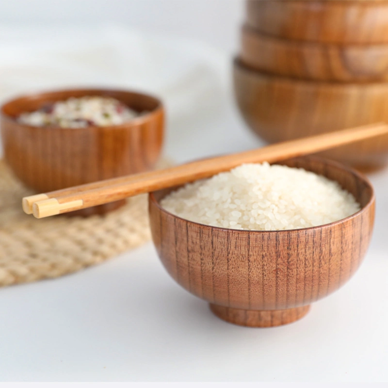 Cozinha japonesa estilo Madeira Bowl isolamento comer Noodle sopa arroz bebé Family Bowl