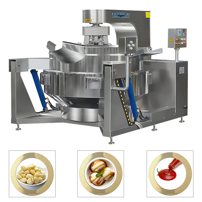 China Big Industrial Comercial Automático MultiPlanetário inclinação Curry Chili Mistura de pasta de feijão fazendo gás elétrico vapor Louisiana enchendo cozinhar Equipamento