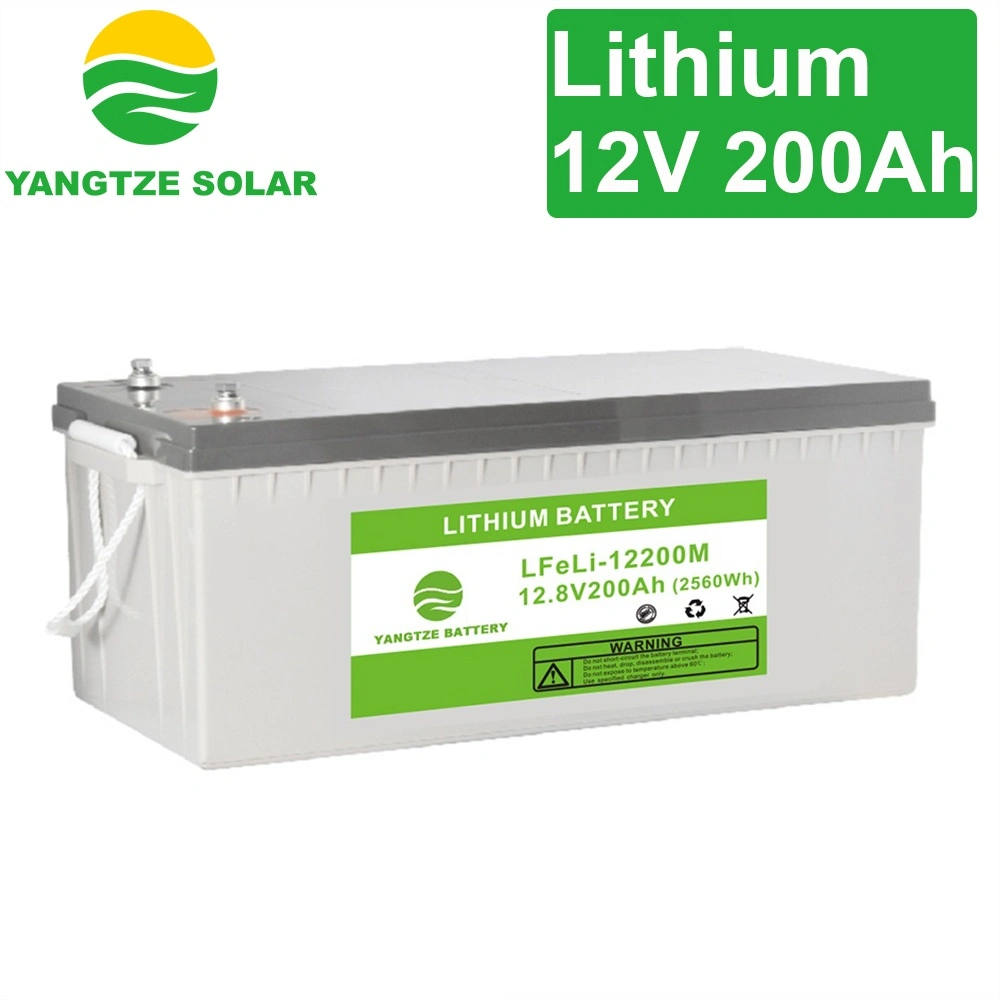 5 лет гарантии 8000 время цикла жизни 12V 200Ah LiFePO4 фосфат литий-ионный аккумулятор для солнечной системы бесперебойного питания автомобиля