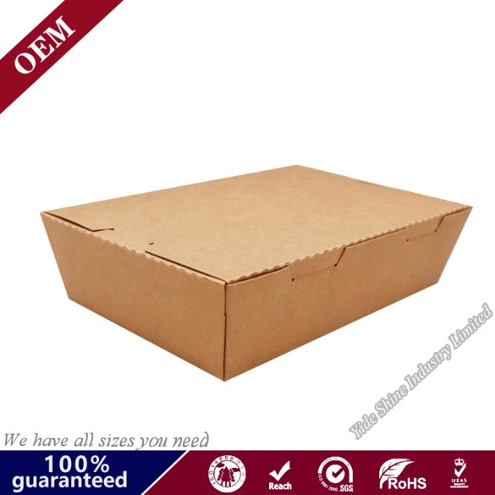 Top Grade Reusable Takeaway Food Container Brown Kraft Paper Packaging Take out Food Boxes and Cup