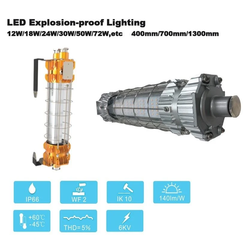 ATEX IECEx LED LIGHTING EXPLOSION-PROOF LIGHT TUBE IP66 ZONE 1