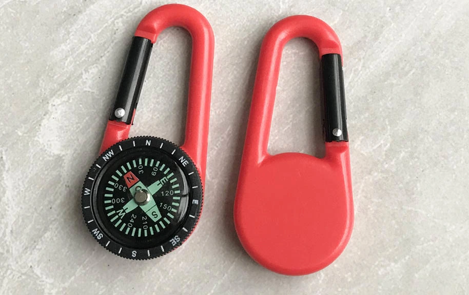 Outdoor Hiking Camping Hanging Buckle Carabiner Compass