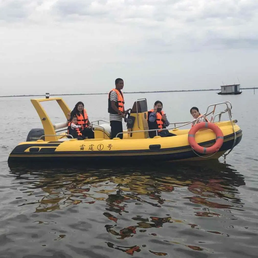 Fibra de vidrio de 8 pasajeros bote inflable rígido Rib militar /Lancha patrulla/bote de rescate