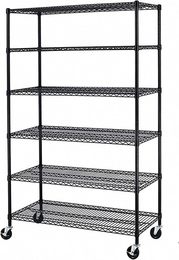 Freestanding Black Powder Coating Wire Metal Shelving Rack for Wholesale/Supplier