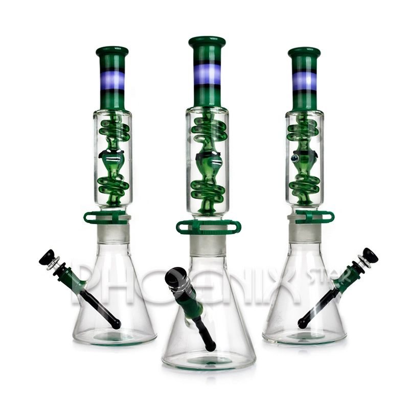 Phoenix Star 18 Zoll Becher Sweet Puff Pipe Freezable Spule Kunst Design Inside Glas Rauchen Wasserpfeifen Fabrik Preis