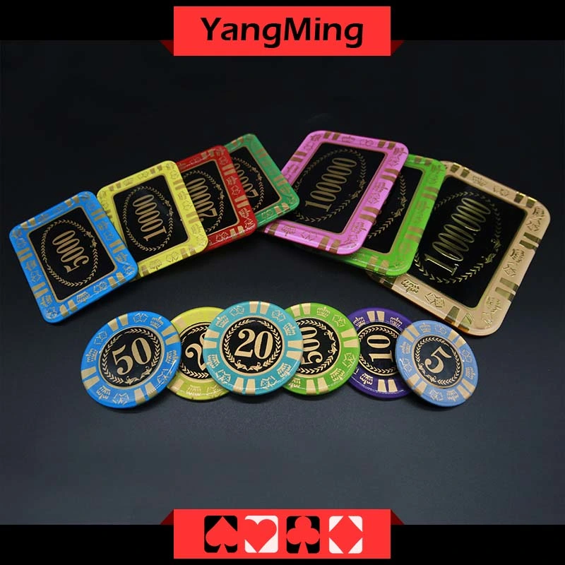 High Transparent Crystal Acrylic Plastic Bronzing Screen Printing Baccarat Poker UV Anti-Counterfeiting Chips