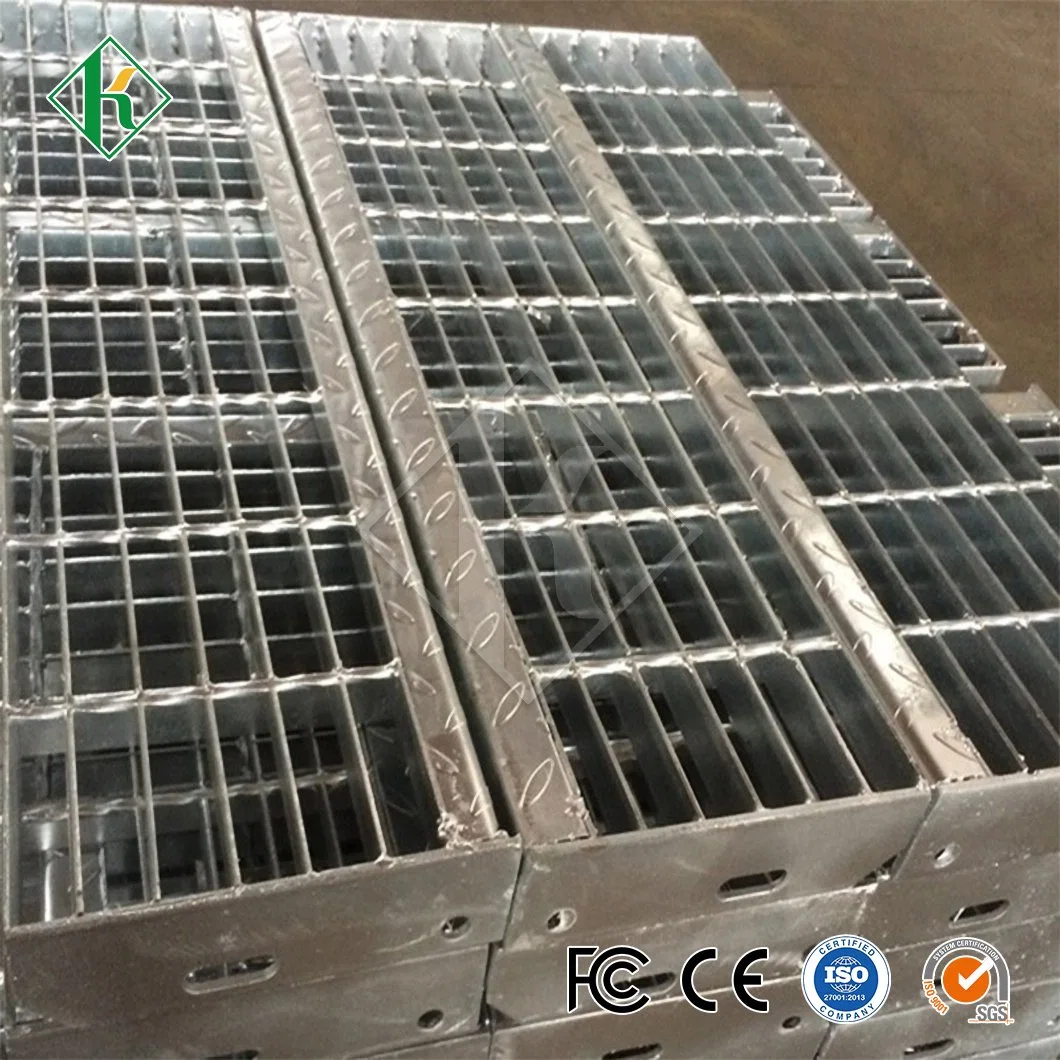 Kaiheng Industrial Stair Treads Manufacturing Galvanized Steel Grating Walkway Stair Tread China T1 Type Carbon Steel Stair Tread