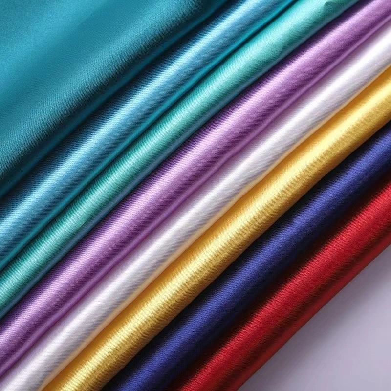 100% Polyester Shiny Silk Satin Textile 75dx100d 58/60 for Home Textile, Garment, Shoes, Bag, Dress, Lining