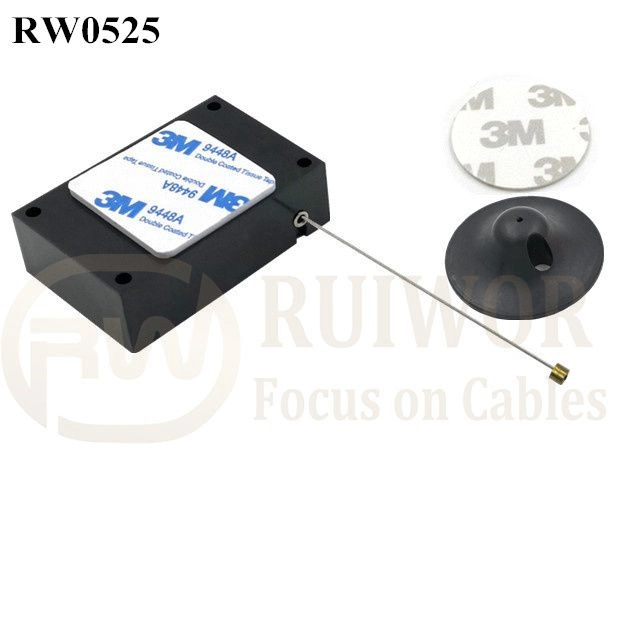 RW0525 Cuboid Anti Theft Pull Box mit Durchm. 38mm rund Steckverbinder Für Selbstklebende Kunststoffplatten