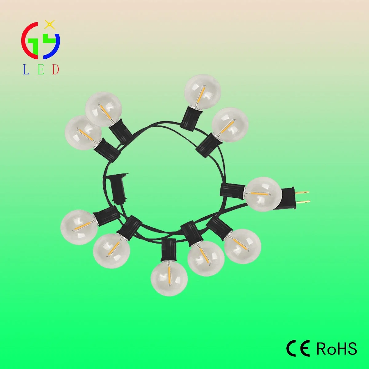 Partie extérieure à guirlande lumineuse G40 E12 de classe IP commerciale Éclairage