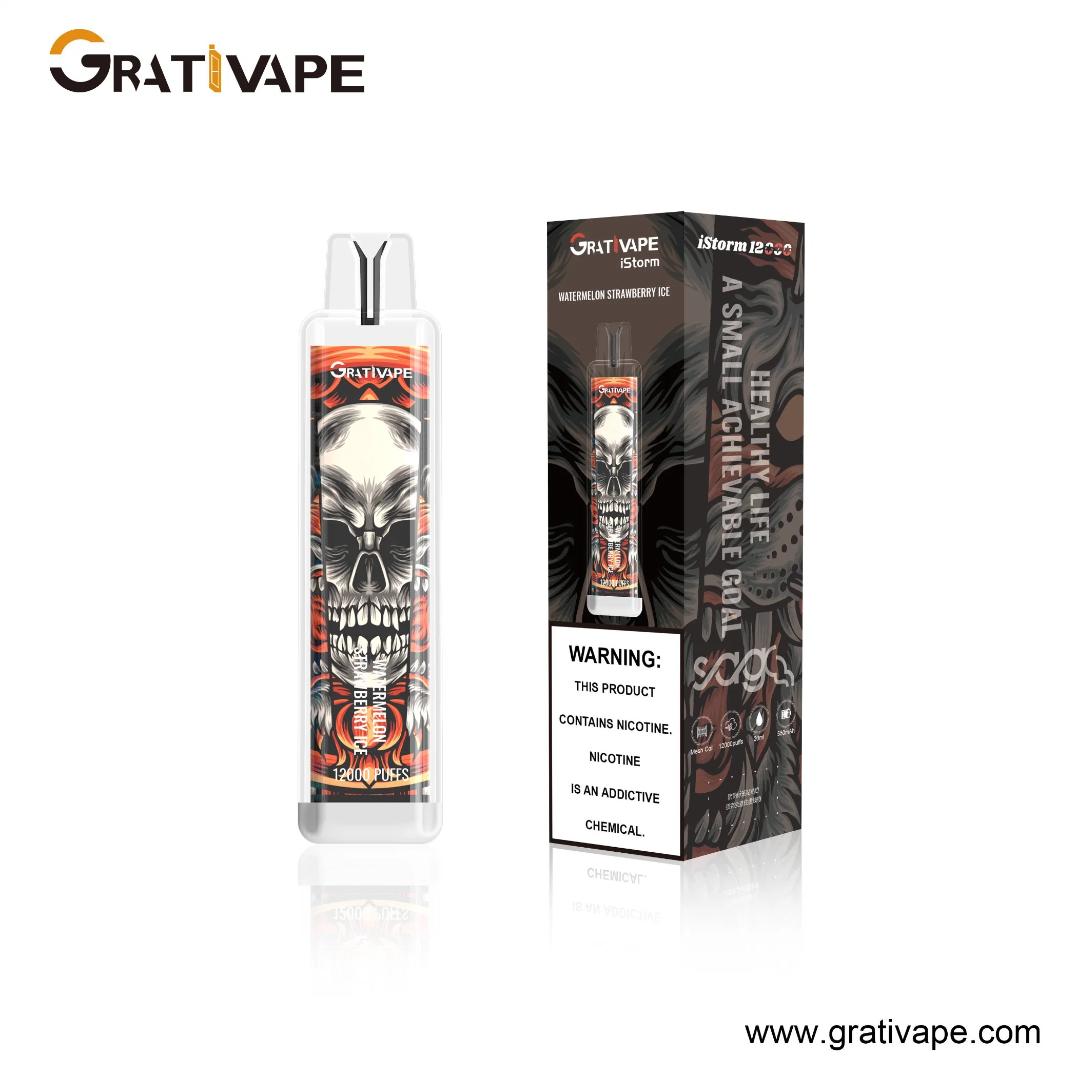 Grativape Jetable 12000 Bouffées Istorm Beast Design Randm 20ml Cigarette Électronique Bar Pod Vape aux Baies Mélangées