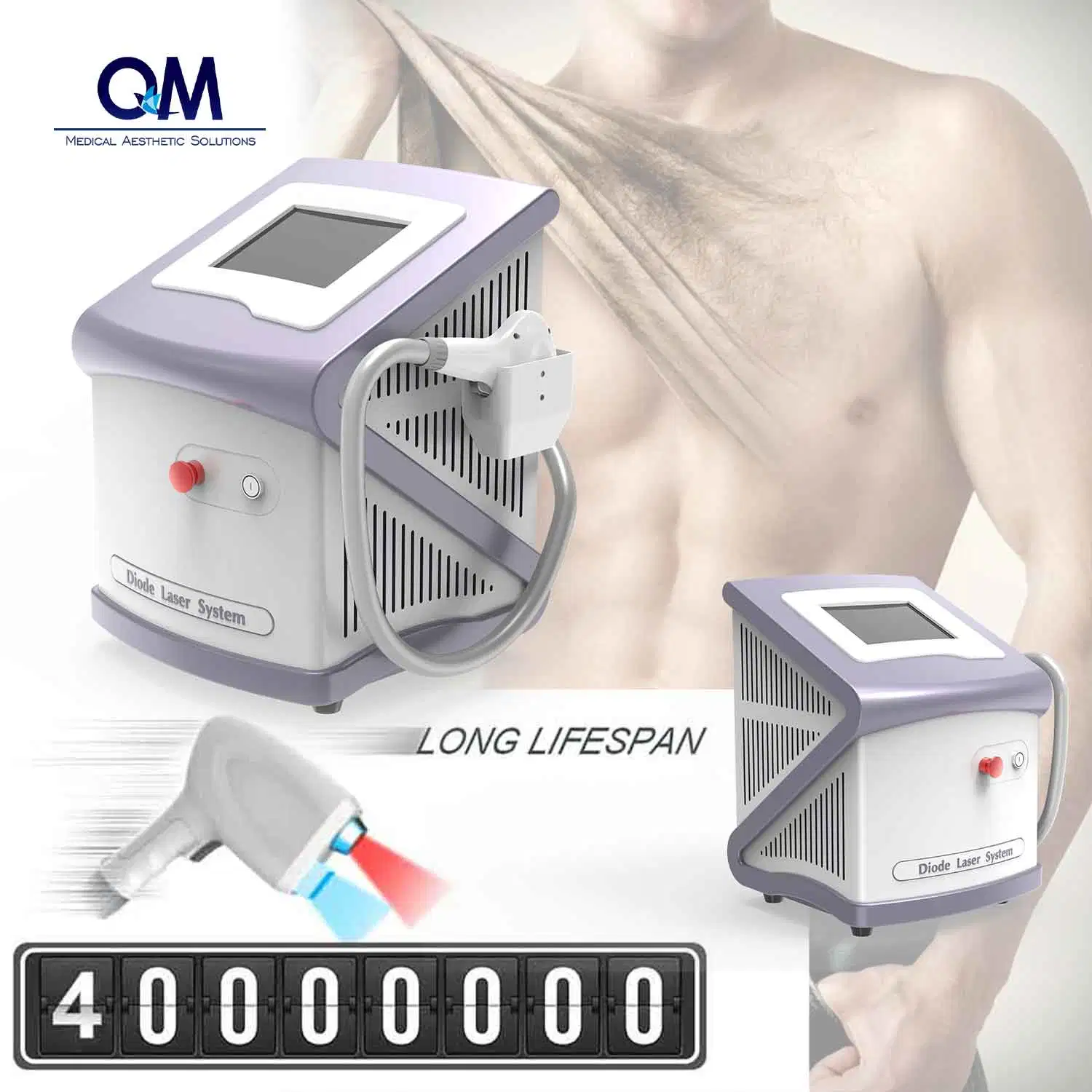 Professional 40 Million Lifespan Super Cooling Diode Laser Hair Removal System