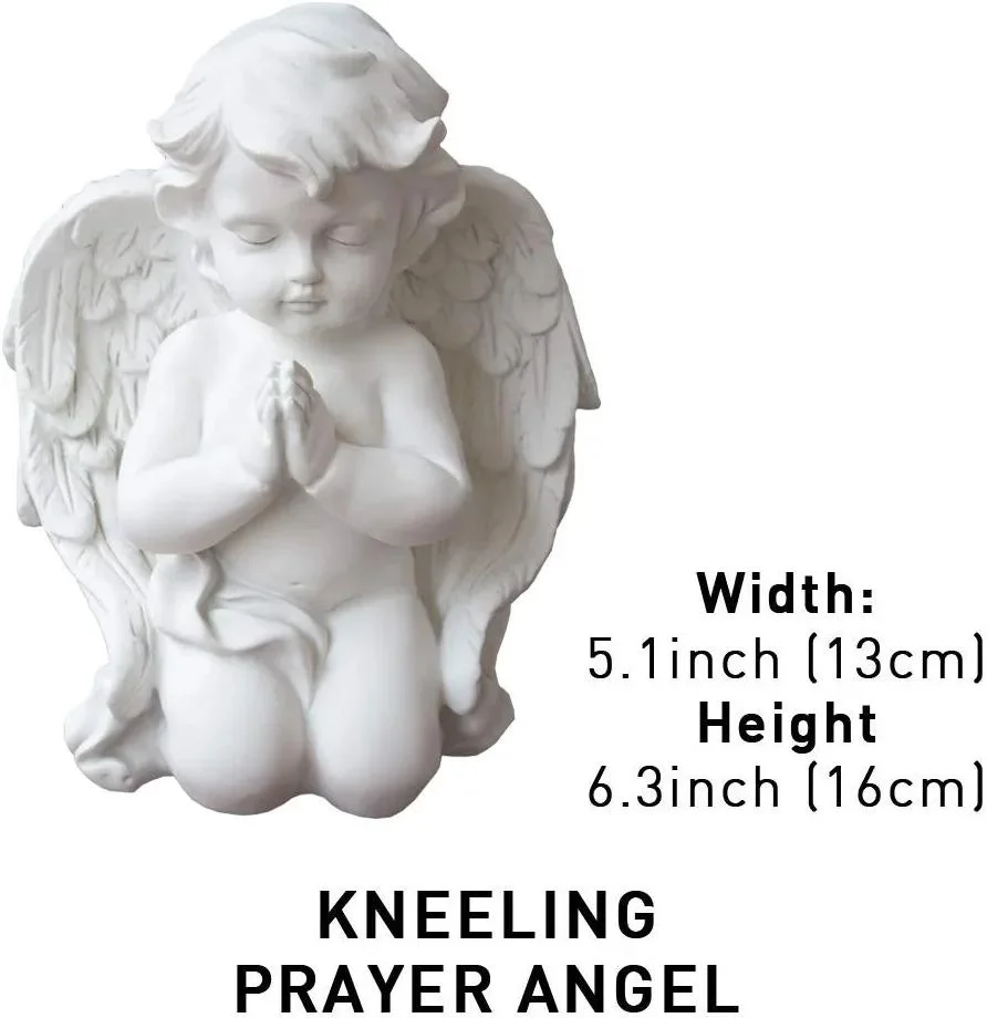 Kneeling Praying Cherubs Statue Resin Baby Angel Figurine