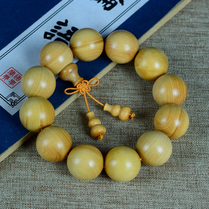 Small Leaf Boxwood Buddha Beads Bracelet Rosary Beads Bracelet Old Material High-Density