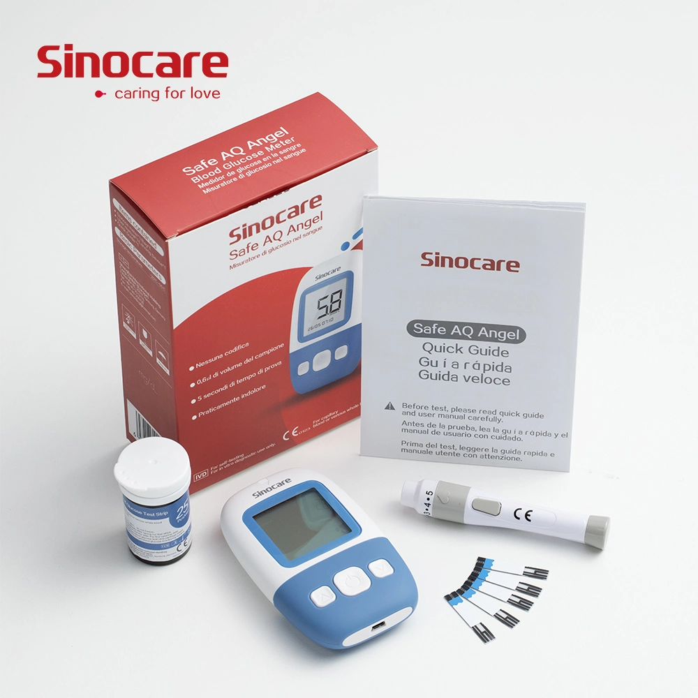 Sinocare Accurate Quick Check Blood Glucose Meter Safe Aq Angel for Blood Sugar Test