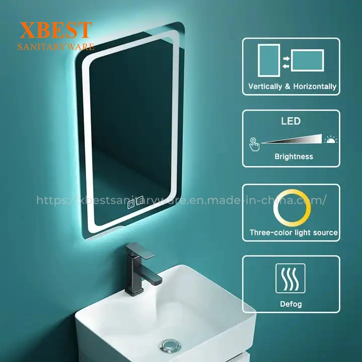 Mounted Vanity Waterproof Smart Touch Button Makeup Mirror