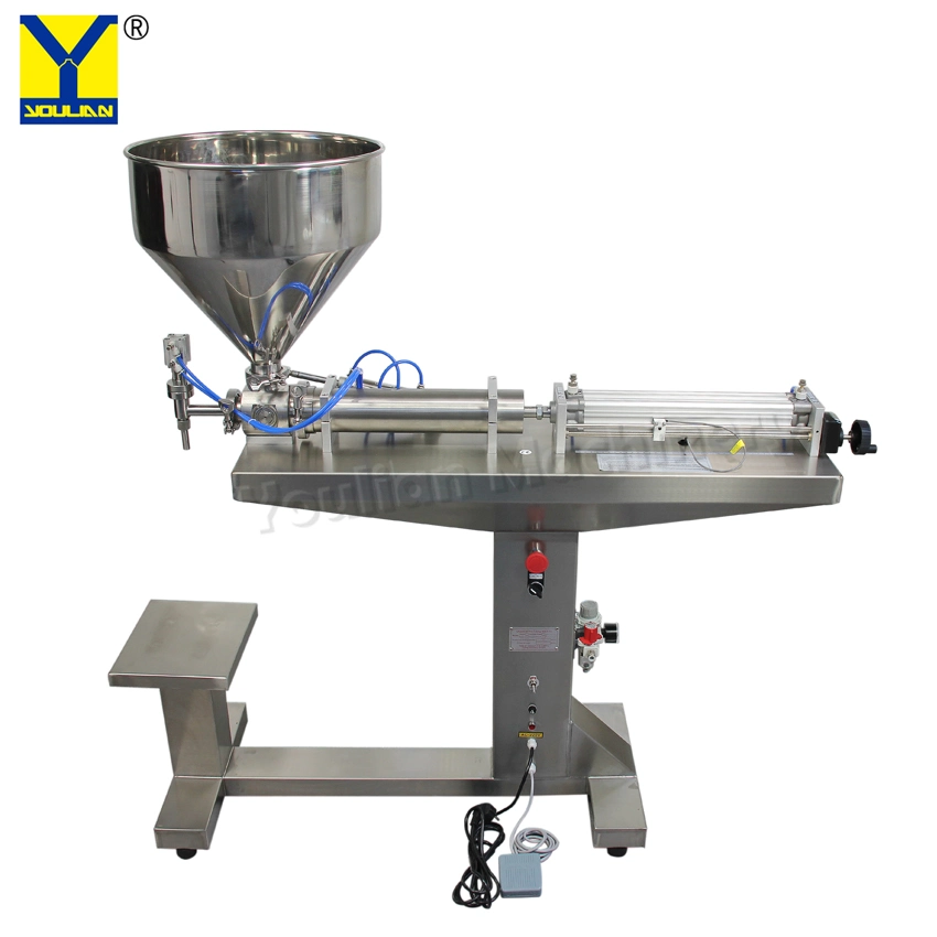 Semi Automatic Horizontal Pneumatic Paste Filling Machine / Nut Peanut Butter Filler