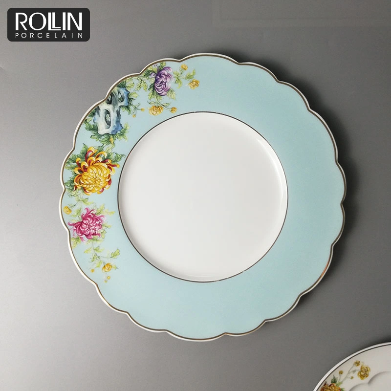 Hot Selling Fone Bone China Material Plates for Banquet