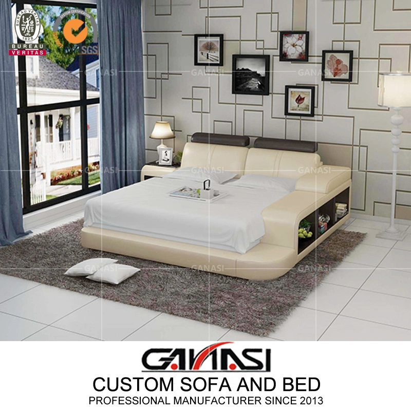 Отель в европейском стиле мебелью и кроватью размера queen size кровать из натуральной кожи с подставки в ночное время
