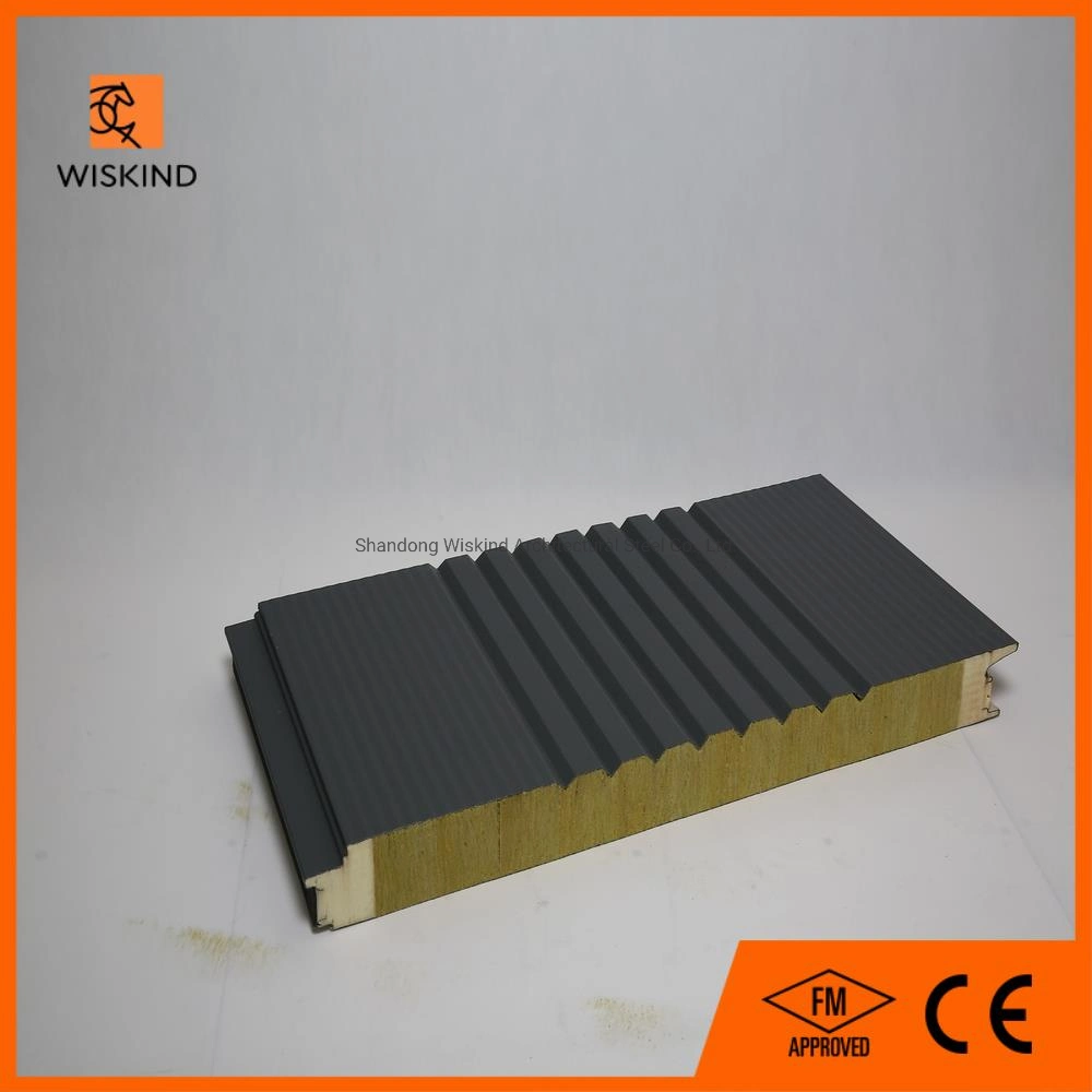 Fireproof Industrial Use PU Sealing EPS Rockwool/Glasswool Sandwich Composite Panel for Roof/Wall