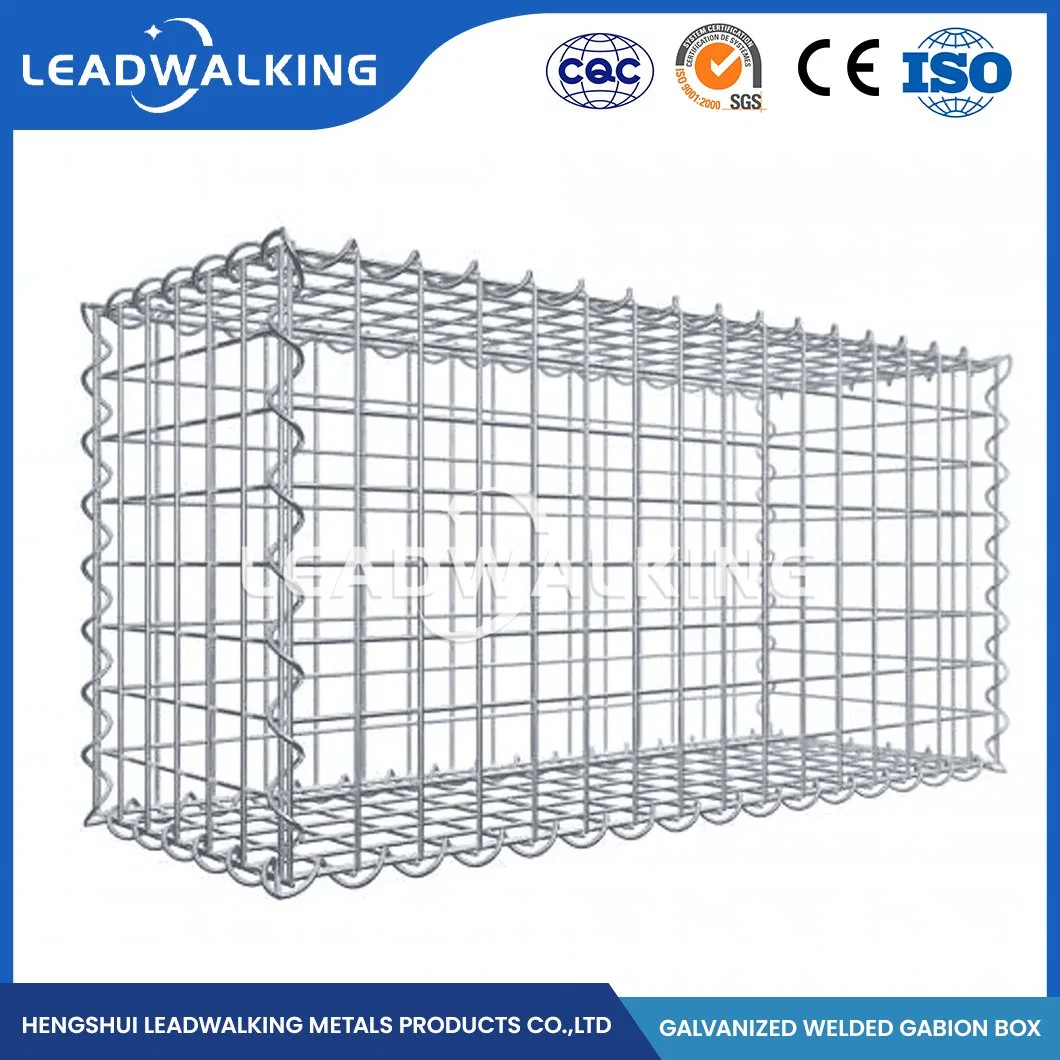 Leadwalking 100X150mm Mesh Landscaping Rock Cages Factory 3.5/4mm Wire Thickness Zinc Plated Welded Gabion Box China Gabion Wall Construction Basket Wall Welded