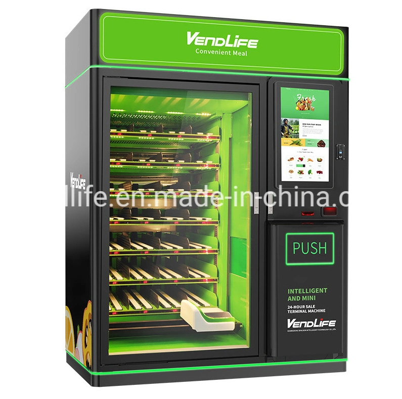 Vendlife Micro Supermarkt Obst &amp; Gemüse Kalte Lebensmittel Verkaufsmaschine Brotmaschine Kiosk Frische Gefrorene Lebensmittel Smart Vending Machine