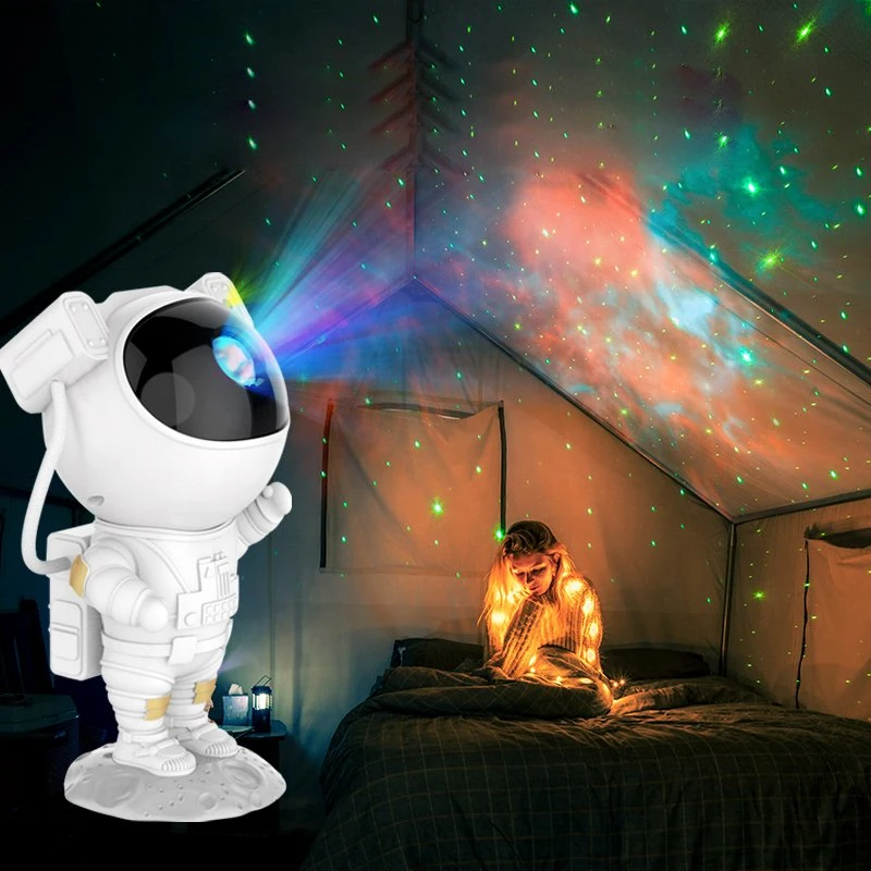 Drop Shipping starry sky astronauta nebulosa de la lámpara del proyector luces nocturnas con control remoto de la habitación de los niños