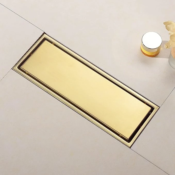 Gold with Drain Base Brushed 304 Stainless Steel Linear Shower Drain