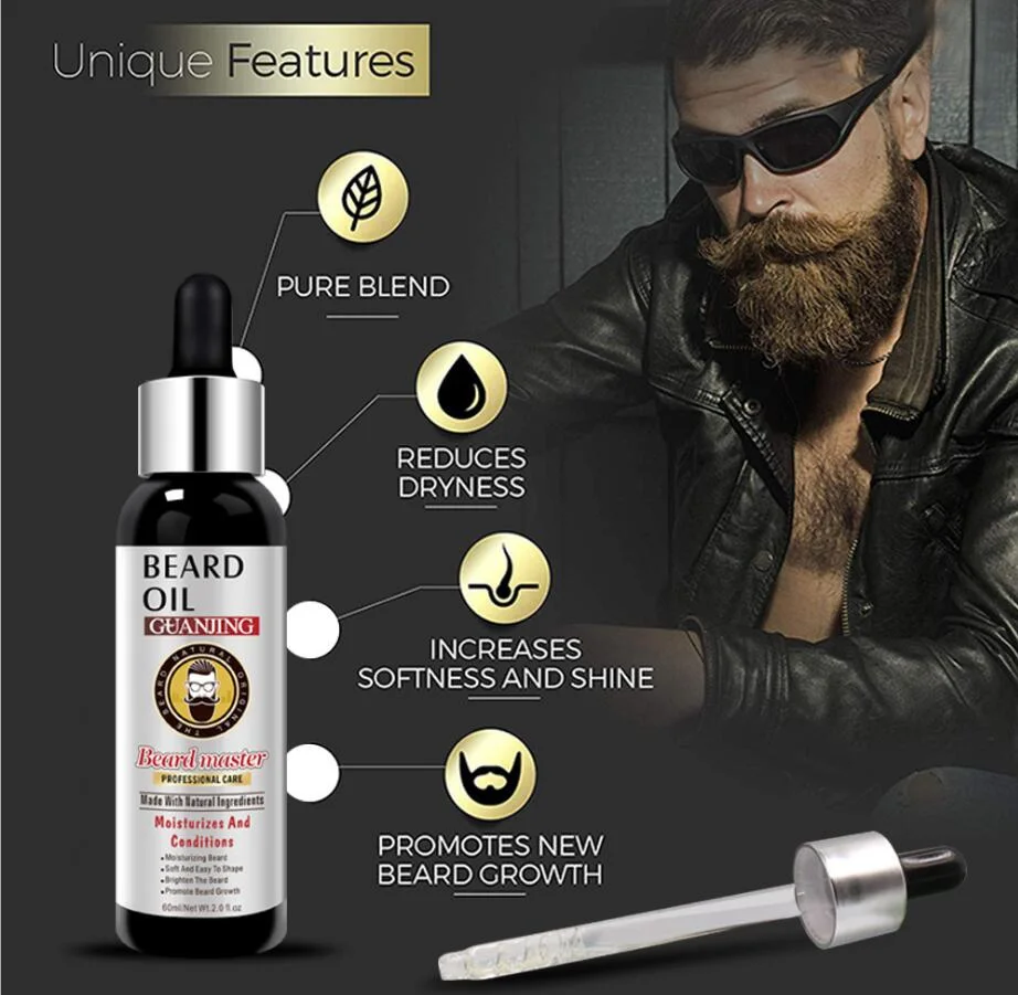 No Side Effect Guanjing Beard Oil 60ml for Moustache Nurising