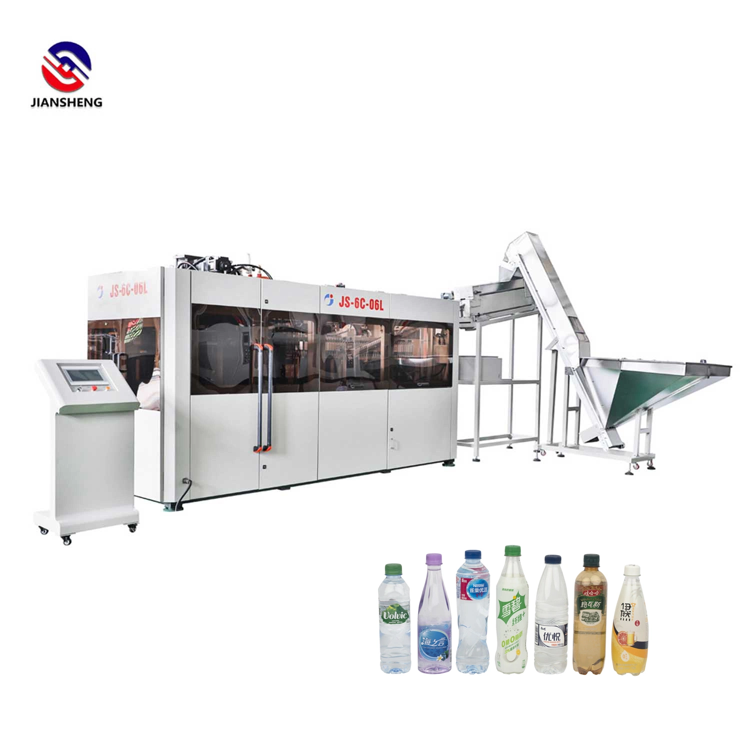 Machine de moulage par soufflage de bouteilles en plastique PET pour boissons gazeuses, jus de boisson, eau potable, détergent, entièrement automatique, 6 cavités, 10 000 bph, machine de fabrication de bouteilles.