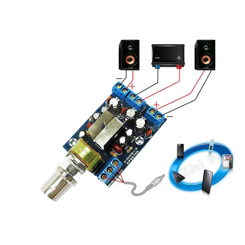 Mini Tea2025b Audio Verstärker Board 2,0 Kanal 3W+3W mit Lautstärke Steuerung Stereo Sound Modul für PC Laptop Lautsprecher