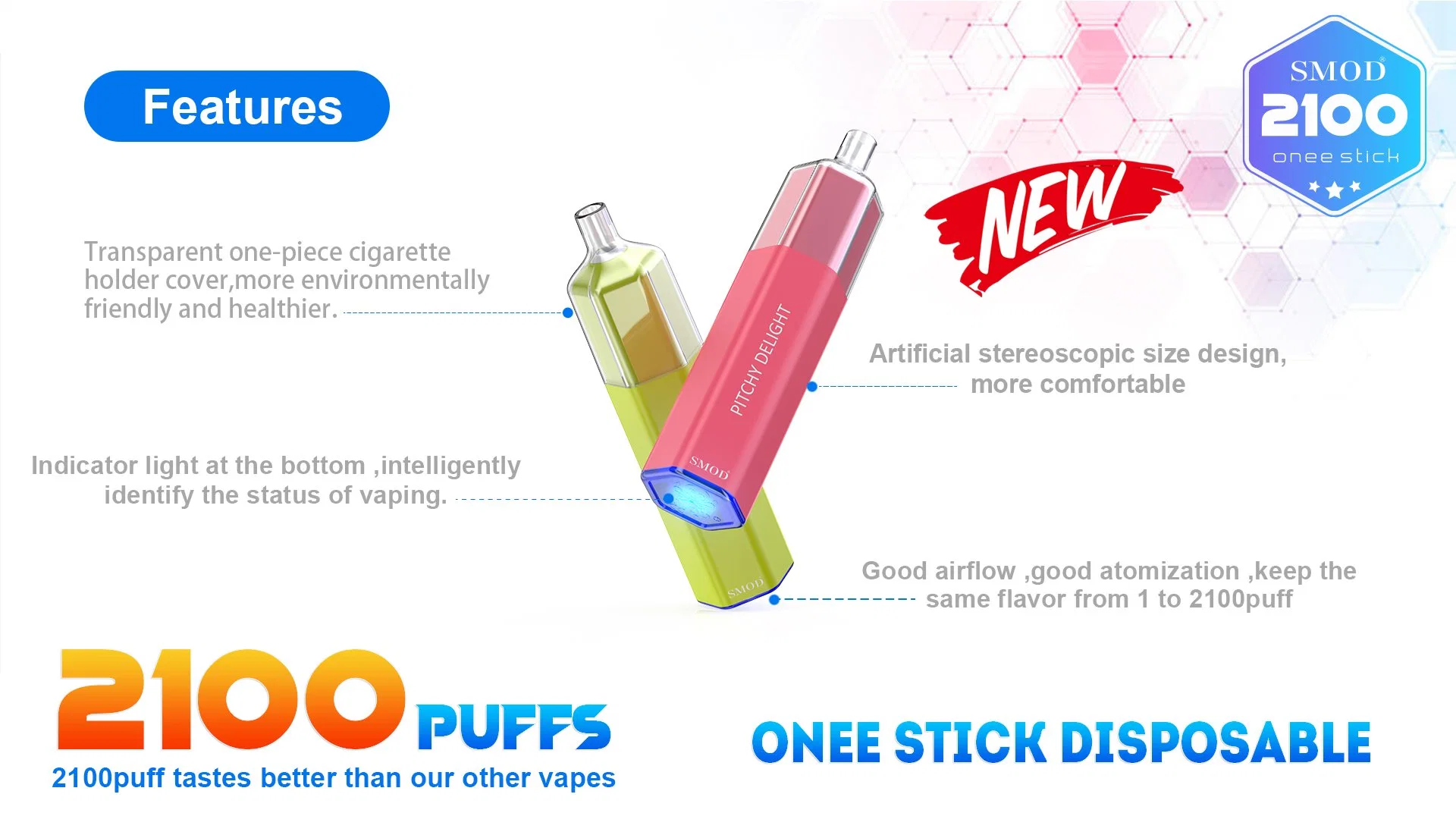 2100 Puff Mini E Cigarette Hookah Shisha Pen Price