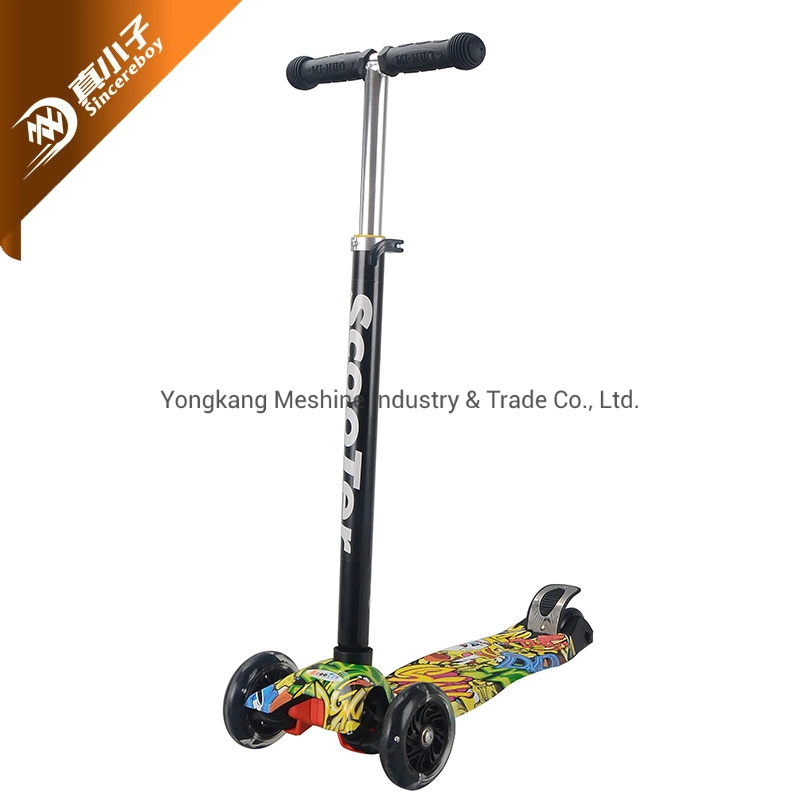 Factory Direct Wholesale/Supplier Water Transfer Graffiti Children Scooter Foldable PU Wheel Kids Scooter